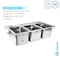 Amgood Stainless Steel Utility Sink-3 Compartment Sink  10 in. x 14 in. x 10 in. Bowl. No Faucet SINK DIS-101410-3 - NO FAUCET - alternate 2